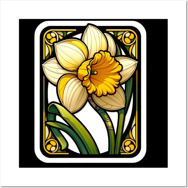 Art Nouveau daffodil march Birth Month Flower Wall Art by OddHouse